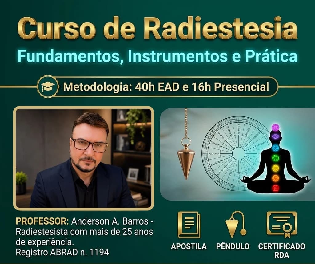 Banner do Curso de Radiestesia: Fundamentos, Instrumentos e Prática
